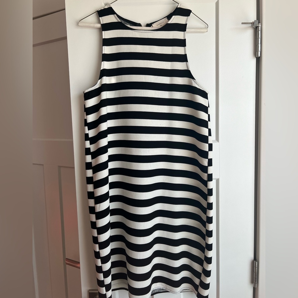 Everly Black and White Halter Sheath Mini Dress